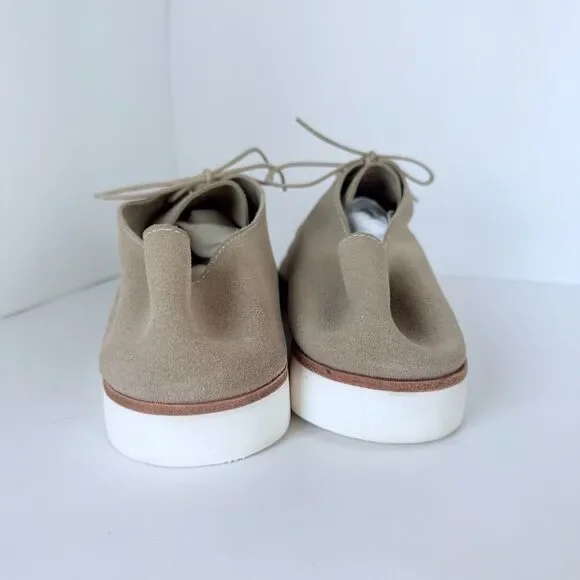 NWOB Nisolo Men's Travel Derby Lace-Up Shoes in Stone Beige Suede Size 10.5